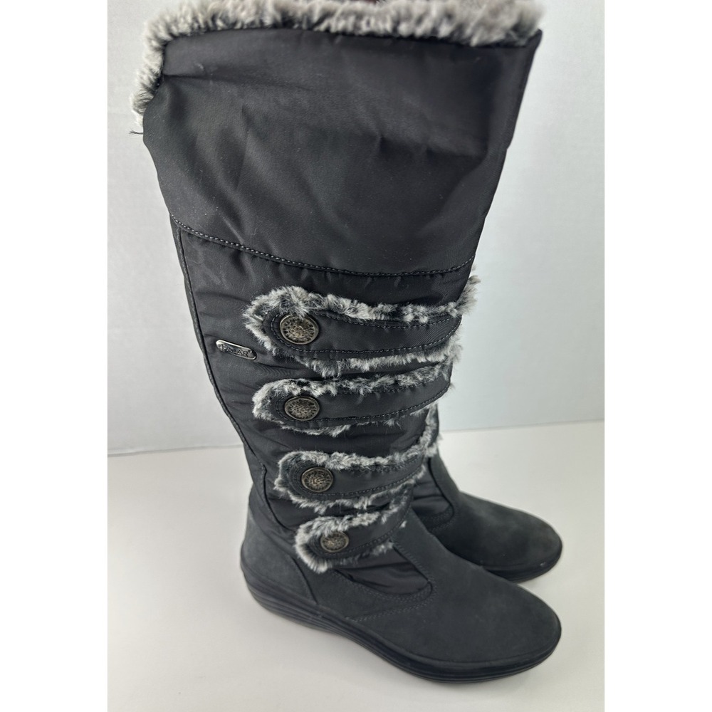 Pajar Women's Knee High Faux Fur Trim Boots Winter Snow Button Grey Size 39 US 8 - Picture 4 of 12